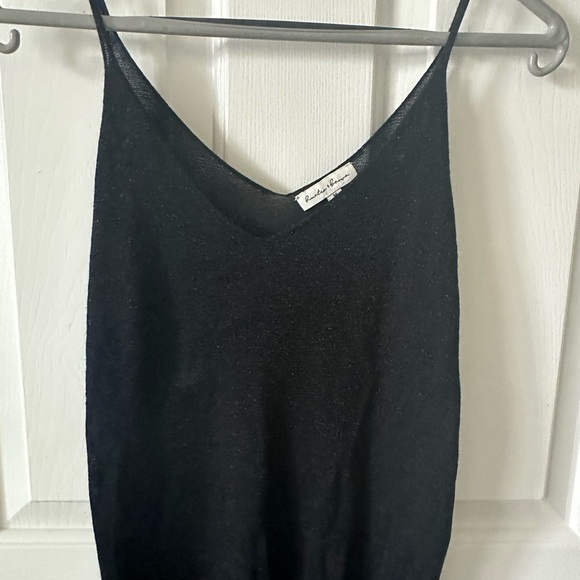 Hunter & Brown Cami, M, Black, spaghetti straps very sheer sparkly NWOT - Picture 4 of 8